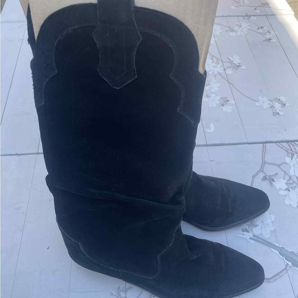 Zodiac Black Suede Heeled Boots - Picture 5 of 8